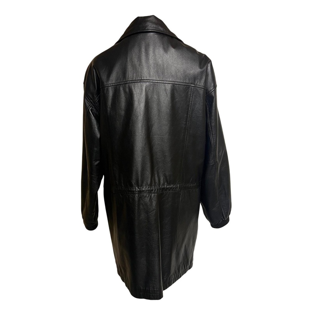 Vintage Wilsons Black Leather Jacket Lined Zip Front Casual Outerwear 90s - Picture 3 of 16